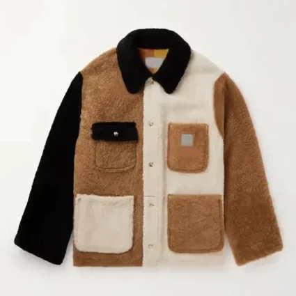 Mens Block Reversible Shearling Leather Jacket