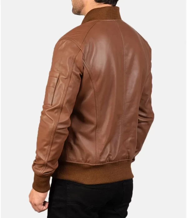 Men’s Bomber MA-1 Brown Flight Leather Jacket