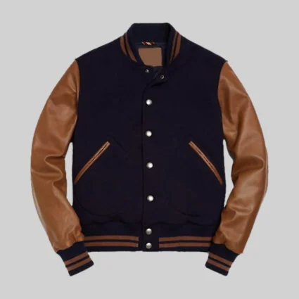 Mens Navy Blue Varsity Jacket