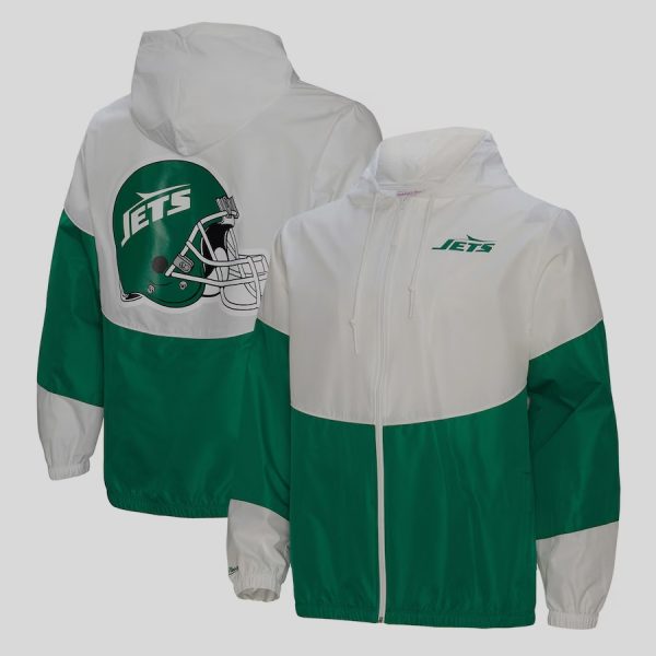 Men's New York Jets M&N Green Legacy Home Team Full-Zip Windbreaker Jacket