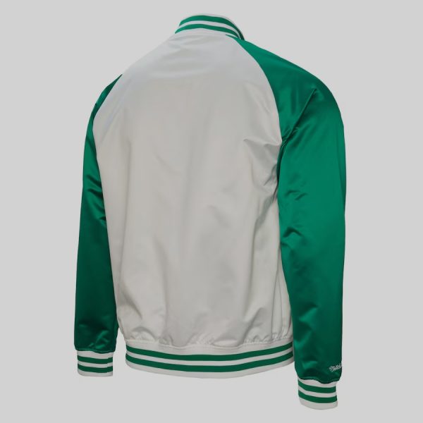 Men's New York Jets Mitchell & Ness White Legacy Sack Exchange Satin Full-Snap Jacket