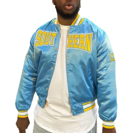 Men’s Southern University Blue Satin Jacket