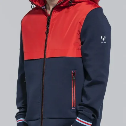 Messi Signature Stripe Hooded Track Cotton Jacket