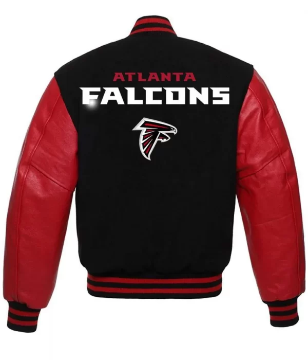 NFL Atlanta Falcons Red and Black Varsity Letterman Jacket