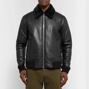 NN07 Rowan Trimmed Black Leather Jacket