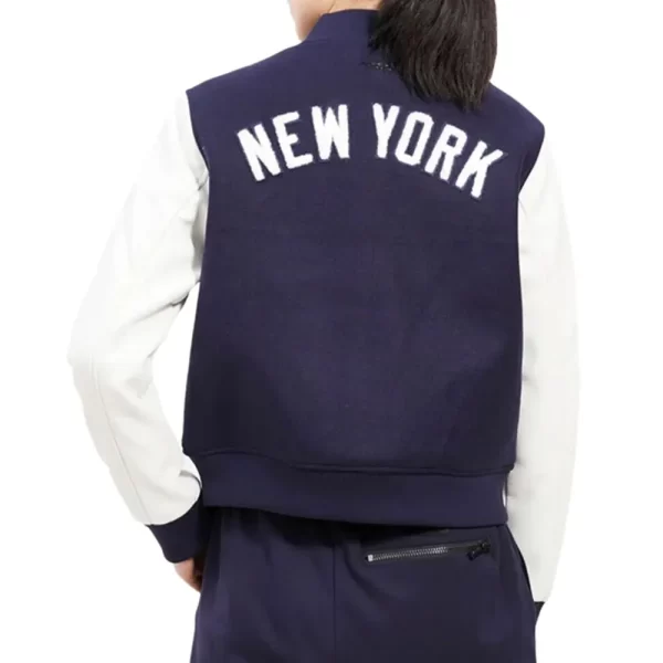 NY Yankees Classic Varsity Full-Snap Wool and Leather Jacket