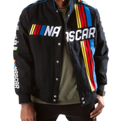 Nascar Logo Varsity Black Jacket