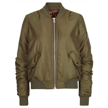 New Girl S06 Megan Fox Green Bomber Satin Jacket