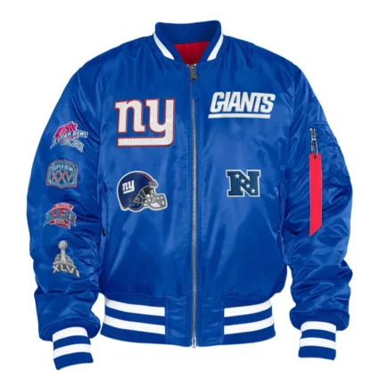 New York Giants Bomber MA-1 Satin Jacket