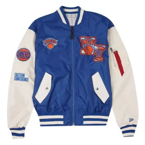 New York Knicks New Era Blue Bomber Jacket