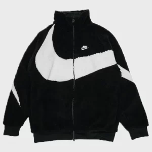 Nike Big Swoosh Reversible Boa Fur Black Jacket