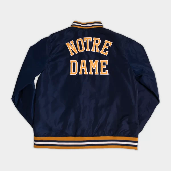 Notre Dame Vintage Monogram Bomber Blue Jacket