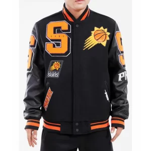 Phoenix Suns Black Mashup Wool Varsity Jacket