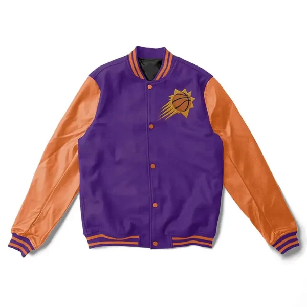 Phoenix Suns Purple and Orange Wool Varsity Jacket