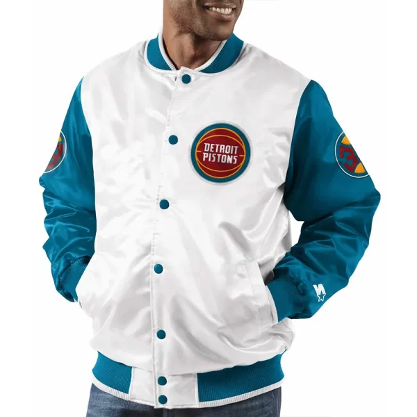 Pistons Ty Mopkins Teal and White Jacket