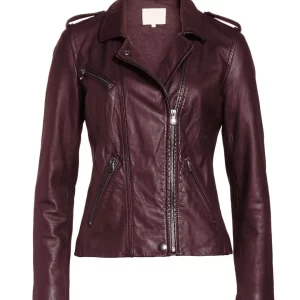 Pretty Little Liars S07 Ashley Benson Maroon Leather Jacket