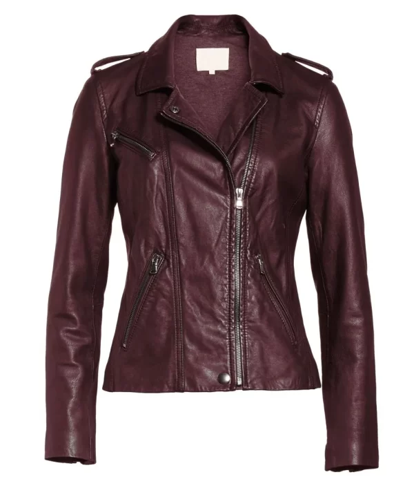 Pretty Little Liars S07 Ashley Benson Maroon Leather Jacket