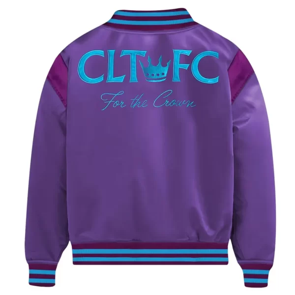 Purple Charlotte FC Full-Snap Satin Jacket