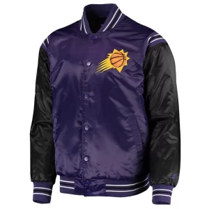 Purple and Black Phoenix Suns The Enforcer Varsity Satin Jacket