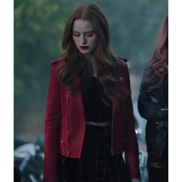 Riverdale S03 Madelaine Petsch Leather Red Jacket