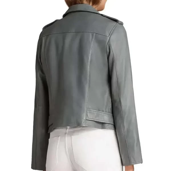 Roxy Sternberg FBI Most Wanted S01 Sheryll Barnes Biker Gray Leather Jacket