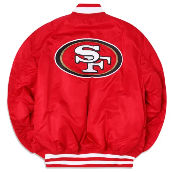 San Francisco 49ers MA-1 Bomber Full-Zip Satin Red Jacket