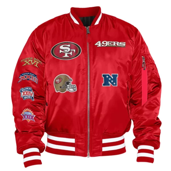 San Francisco 49ers Red Bomber MA-1 Jacket