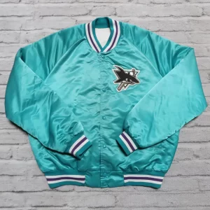 San Jose Sharks Aqua Satin Jacket