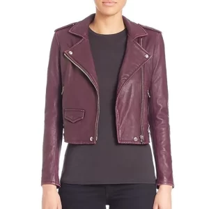 Shameless S11 Kate Miner Maroon Leather Jacket