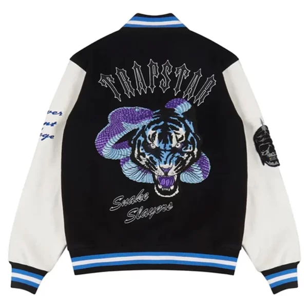 Snake Slayers Trapstar Varsity Wool & Leather Jacket