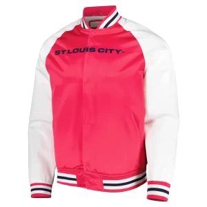 St. Louis City SC Pink and White Satin Jacket