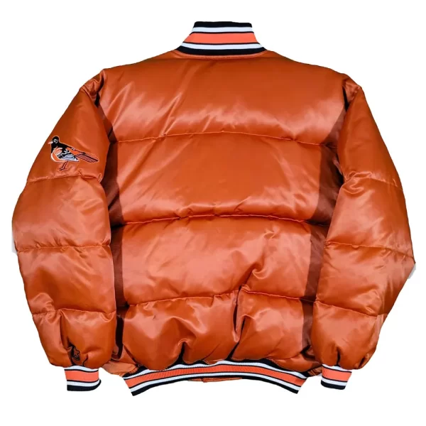 Starter Baltimore Orioles 90s Puffer Full-Snap Satin Orange Jacket