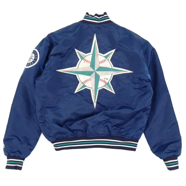 Starter Navy Seattle Mariners 90’s Full-Snap Satin Jacket