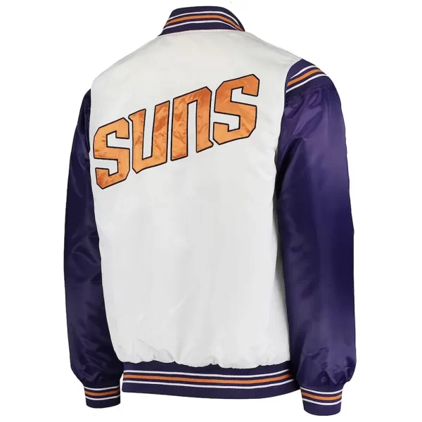 Starter White and Purple Renegade Phoenix Suns Satin Jacket