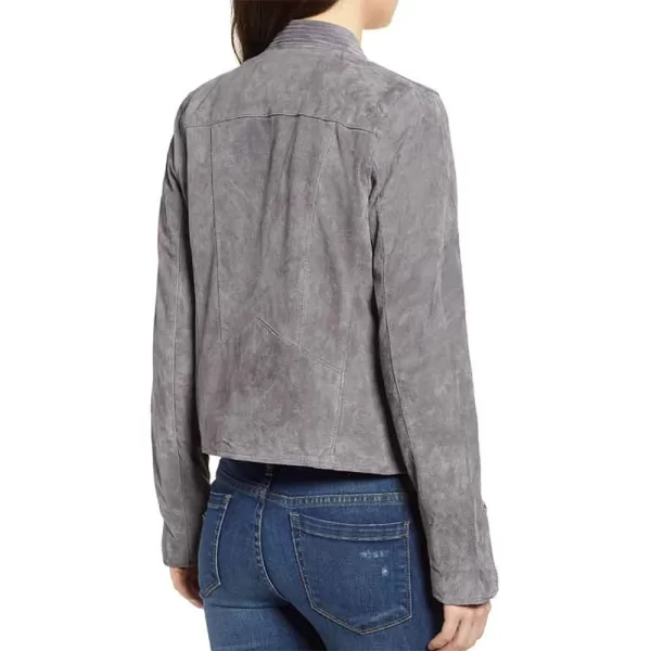 Supergirl Season 6 Nia Nal Gray Suede Biker Jacket