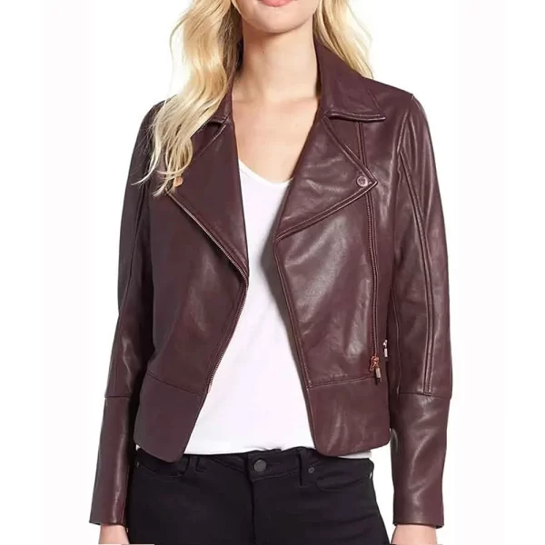 Superman & Lois Stacey Farber Leather Maroon Jacket