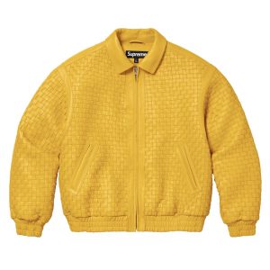 Supreme Woven Yellow Leather Jacket