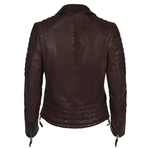 Switched at Birth S05 Bay Kennish Brown Leather Quilted Jacket