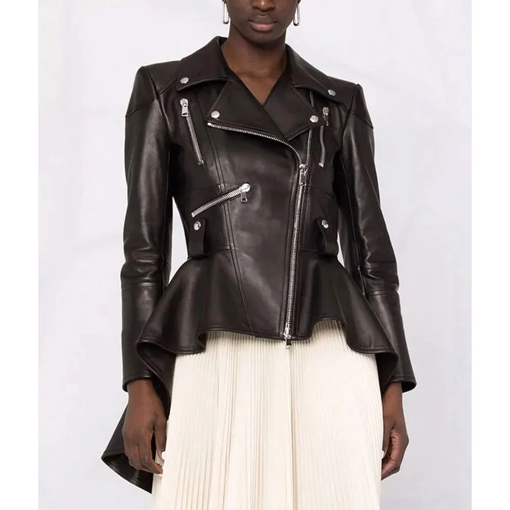 The 100 S07 Eliza Taylor Peplum Leather Jacket - A2 Jackets