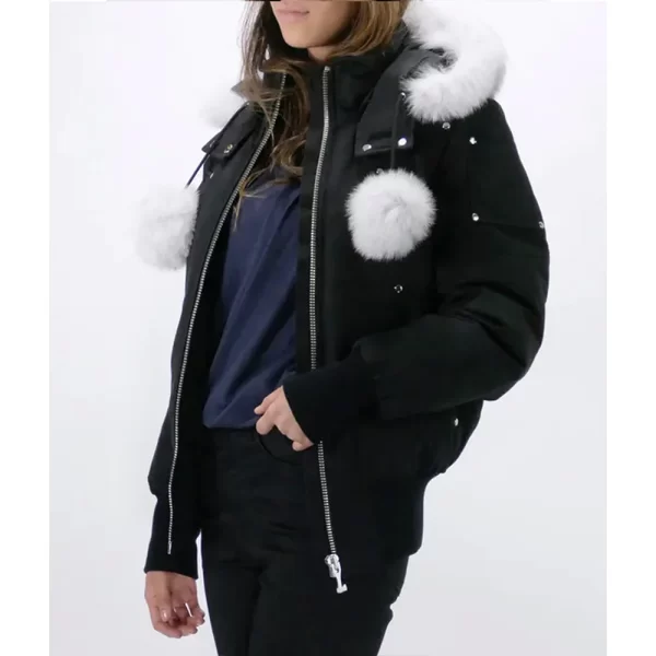 The Bachelorette Hannah Brown Fur Black Hooded Jacket