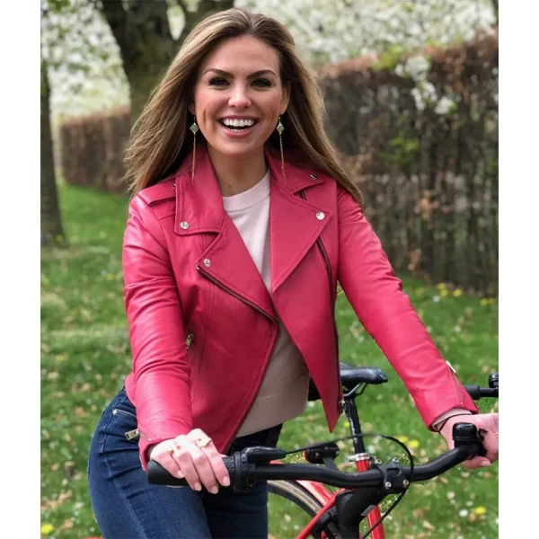 The Bachelorette S15 Hannah Brown Moto Hot Pink Leather Jacket