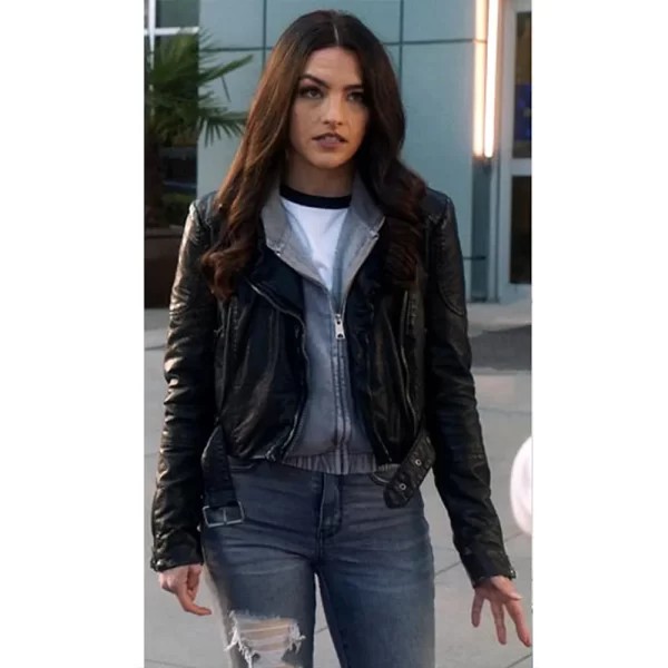 The Flash S04 Allegra Garcia Black Leather Biker Jacket