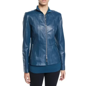The Good Fight S03 Erica Tazel Blue Leather Jacket