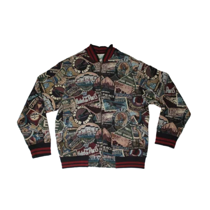 Vintage Decibel Hotel Signs Satin Bomber jacket