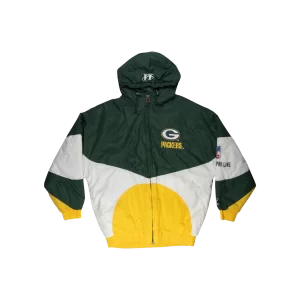 Vintage Logo Authentic “Green Bay Packers” Winter Satin Jacket