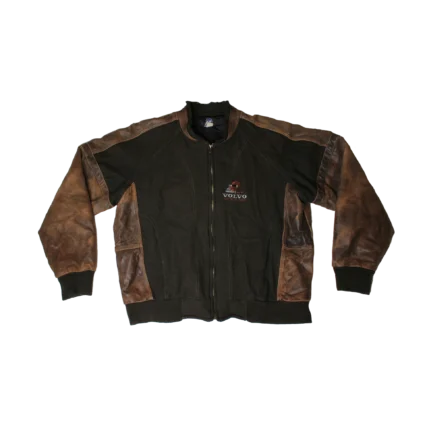 Vintage “Volvo” Trucker Black & Brown Leather Jacket
