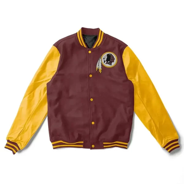 Washington Redskins Brown and Yellow Wool Varsity Jacket