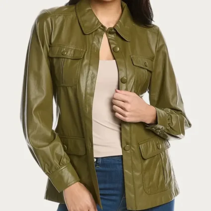 Womens Trina Turk Aviation Green Jacket