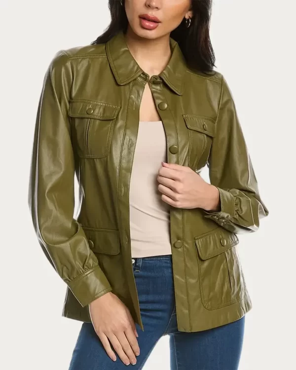 Womens Trina Turk Aviation Green Jacket