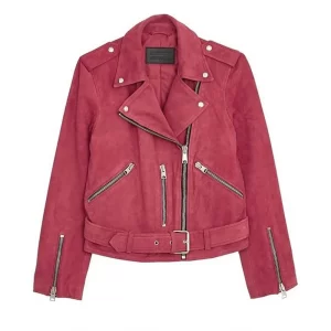 You Me Her Priscilla Faia Red Suede Jacket